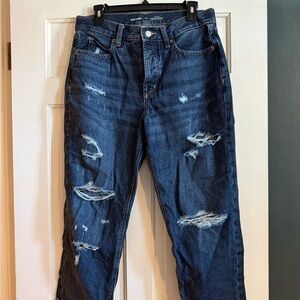 Old Navy High-Rise Slouchy Straight Jeans - Dark Blue